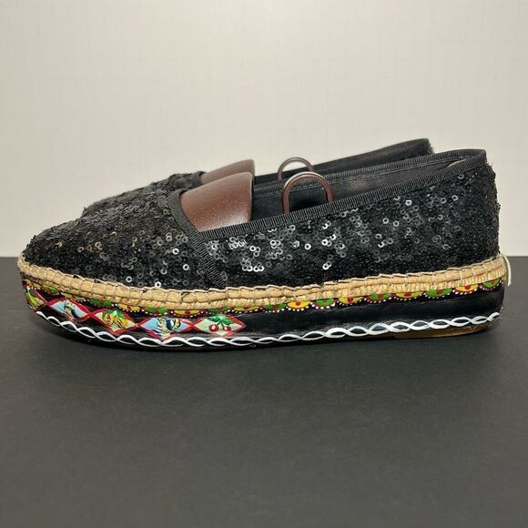 Womens TIZZINI Hand Painted Made in Italy Sequin Loafers / Size 8.5-9 EU 39 - Picture 3 of 8